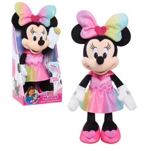 Disney Junior 13'' Singing & Sparkling Minnie Mouse Plush Toy with Lights & Sounds for Age 3+