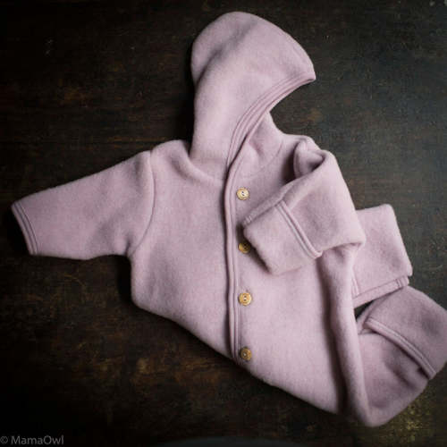 Baby Merino Wool Fleece Suit - Lilac Rose - 3-6 months