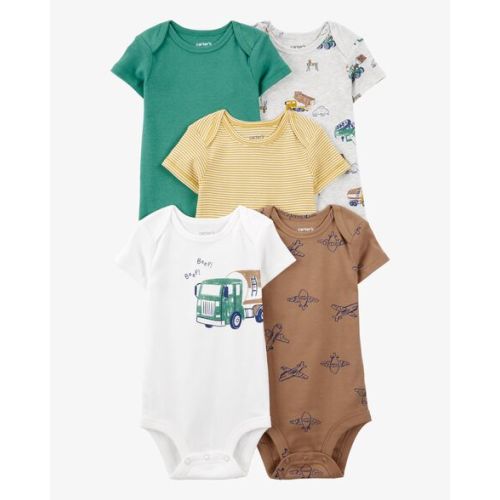 Baby 5-Pack Construction Short-Sleeve Bodysuits - Carter's | Carter's