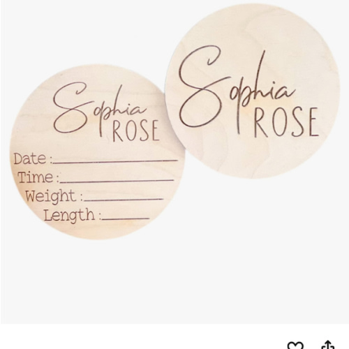 Personalized Newborn Name Announcement Sign for Hospital - Single/Double Sided - Wood Birth Announcement Sign - Name Baby Announcement Sign Customized Gender Neutral (Double Sided)