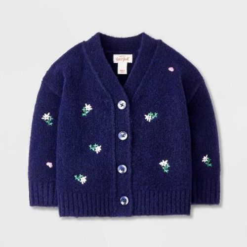 Baby Embroidered Cardigan - Cat & Jack™ Navy Blue 3-6m