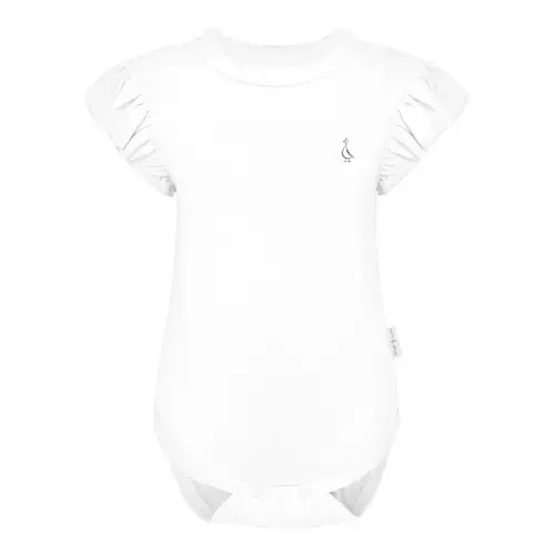 Premium Frill Sleeve Baby Onesie Bodysuit – RAPH&REMY® - Color: WHITE, Size 0-3 Months