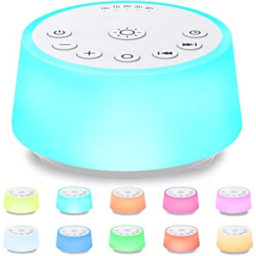 Sound Machines with 10 Colors Night Light 25 Soothing Sounds and Sleep White Noise Machine 32 Volume Levels 5 Timers Adjustable Brightness Memory Function for Adults Kids Baby