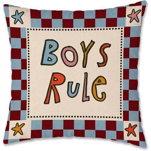 Retro Checkered Boys Room 18x18 Pillow Cover