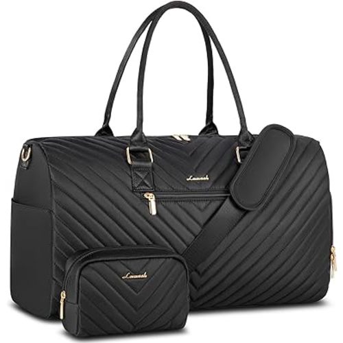 LOVEVOOK Travel Duffle Bag, Weekender Bag for Women with Toiletry Bag, Carry on Overnight Bag with Shoe Compartment, Gym Duffel Bag with Wet Pocket, Mommy Hospital Bags for Labor and Delivery