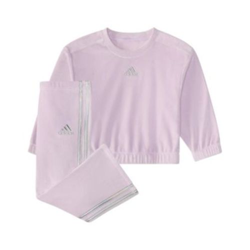 Baby Girl Crewneck Velour Pullover and Leggings, 2-Piece Set
