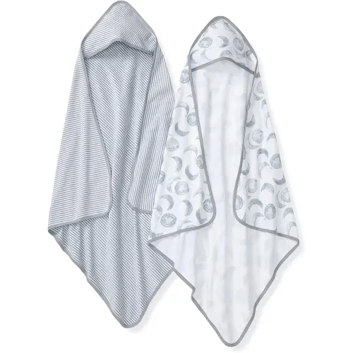 Burt's Bees Baby Hooded Towels, Absorbent Knit Terry, Super Soft Single Ply, 100% Organic Cotton
