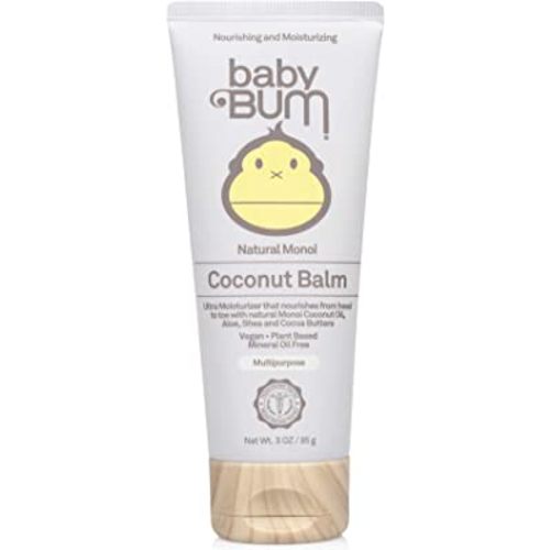 Baby Bum Monoi Coconut Balm | Natural Multipurpose Moisturizing Coconut Oil for Sensitive Skin with Shea and Cocoa Butter| Natural Fragrance | Gluten Free and Vegan | 3 Oz