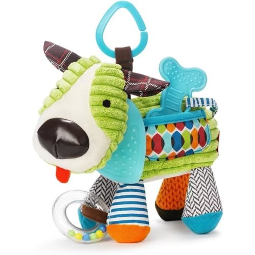 Skip Hop Bandana Buddies Baby Activity and Teething Toy with Multi-Sensory Rattle and Textures, Puppy