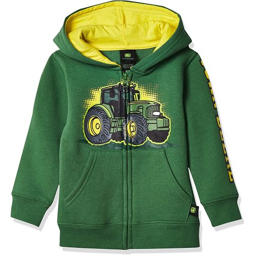 John Deere Tractor Infant Toddler Boy Zip Front Fleece Hoody Sweatshirt