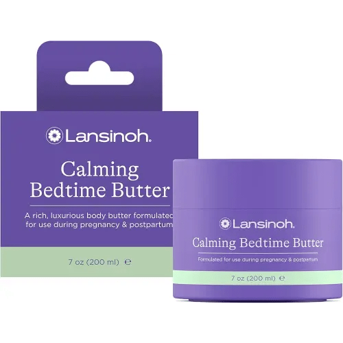 Lansinoh Magnesium Bedtime Butter Body Lotion for Pregnant Moms, Calm Magnesium Lotion for Aching Muscles, Lotion for Women & Soothing Massage, Promote Relaxation, Help Ease Cramps, 7 oz.