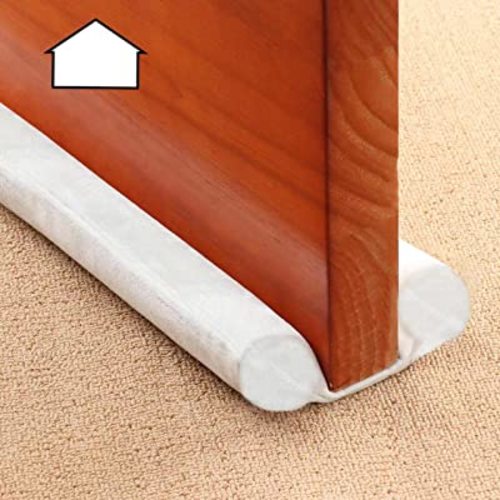 GDHOMM Door Draft Stopper, Door Sweep, Weather Stripping Door Seal Strip Household Products, Door air Blocker, Light Blocker, Noise Blocker, Energy Saving, 30" to 36" Size Adjustable (White)