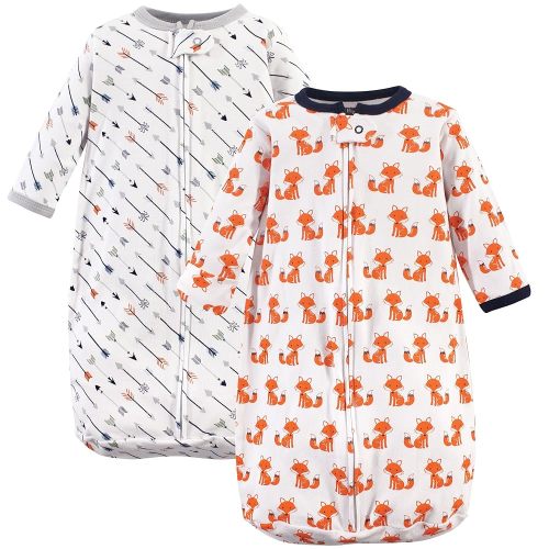 Hudson Baby Unisex Baby Cotton Long-Sleeve Wearable Sleeping Bag, Sack, Blanket, Foxes, 0-3 Months
