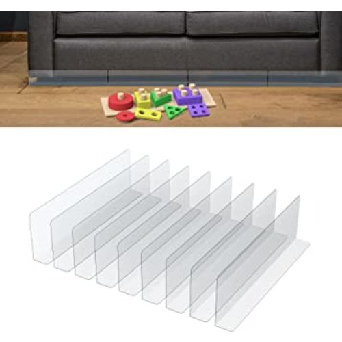 sevkumz 5 Pack Under Couch Blocker, Gap Bumper Under Bed Blocker Safety PVC Adjustable Clear Toy Blocker for Bed Sofa Barrier Blocking with Strong