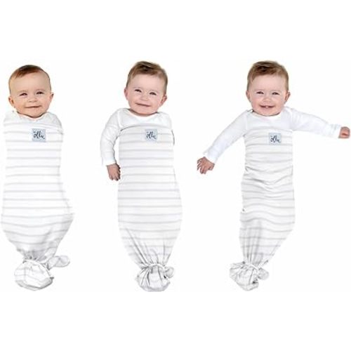 The Ollie Swaddle – Sleep Swaddle for Babies | Breathable, Moisture-Wicking Fabric to Prevent Overheating | Adjustable Fit (Steele, One Size)