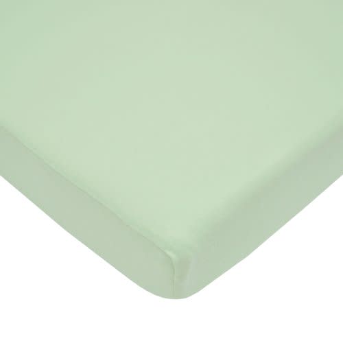 TL Care Fitted Mini Crib Sheet 24" x 38", Soft Breathable Neutral 100% Cotton Jersey Portable Sheet, Celery, for Boys and Girls, Fits Most Pack N Play and Mini Crib Mattresses