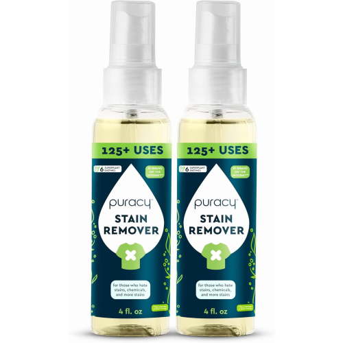 Stain Remover Spray, Natural Travel and Laundry Stain Cleaner for Clothes, Baby & Kids Stains, Oil & Fabric Spot Cleaner (Unscented, 4 oz, 2 Pack)