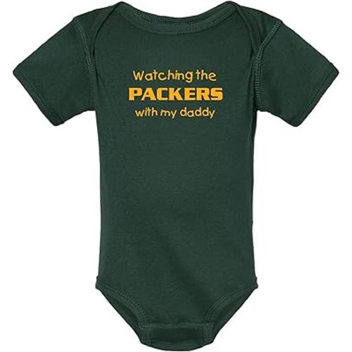 6 month Watching the Packers with my Daddy Baby Boy Bodysuit Outfit Romper Gift