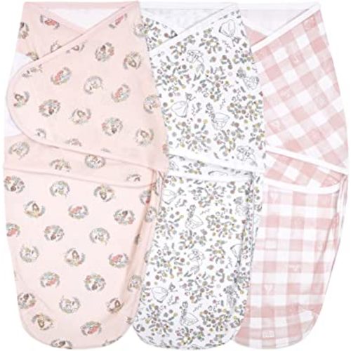 aden + anais, Cotton Knit Baby Wrap, Newborn Wearable Swaddle Blanket, 3 Pack, Disney Princess, 0-3 Months