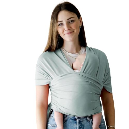 snuggle me™ Baby Wrap | Hands-Free Baby Wraps Carrier, Easy-Tie Baby Sling Carrier, Baby Carrier Wrap with Organic Cotton, Baby Wearing Wrap for Newborns from 0 to 18 Months (7-35 lbs) - Slate