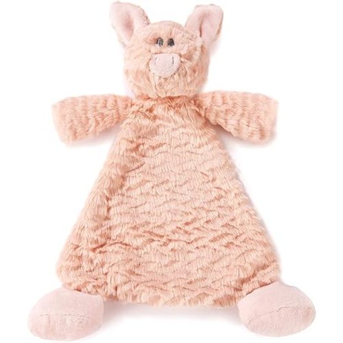 DEMDACO Pudder Pig Pink Children's Plush Rattle Blankie