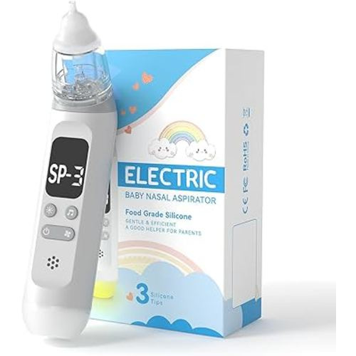Baby Nasal Aspirator, 3 Levels Suction Electric Nose Sucker, Soothing Light & Nursery Rhymes