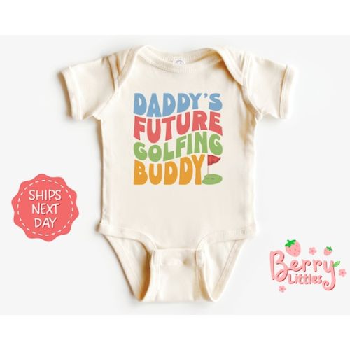 Daddy's Future Golfing Buddy Baby Reveal Onesie® Daddy - Etsy