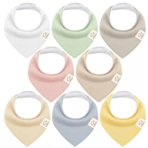 8pk Quin Bandana Bibs, Baby Bibs for Drooling and Teething, Cotton Drool Bibs for Baby Girl, Baby Boy