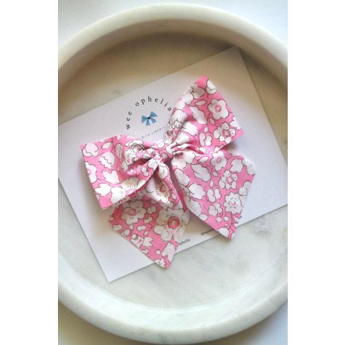Liberty Fabric Sailor Bow in New Betsy Boo Pink, Girls Hair Bow, Toddler Bow, Liberty London Bow, Floral Bow, Large Baby Bow