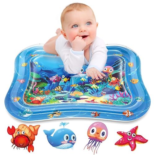 Infinno Inflatable Tummy Time Mat Premium Baby Water Play Mat for Infants and Toddlers Baby Toys for 3 to 24 Months, Strengthen Your Baby's Muscles, Portable - Blue