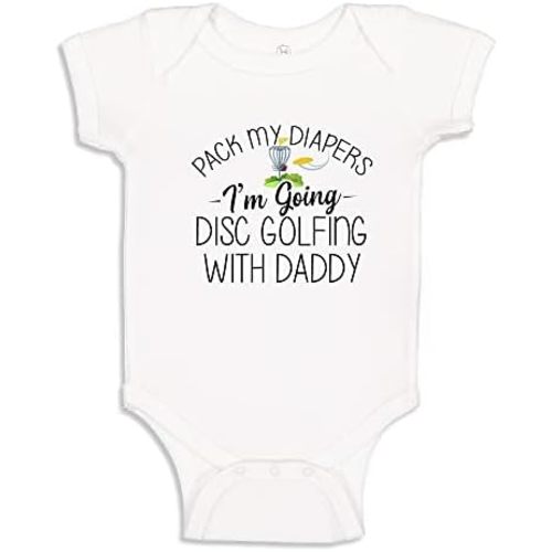 I'm Going Disc Golfing with Daddy Baby One Piece Toddler T-Shirt for Dad's Future Frisbee Golf Buddy