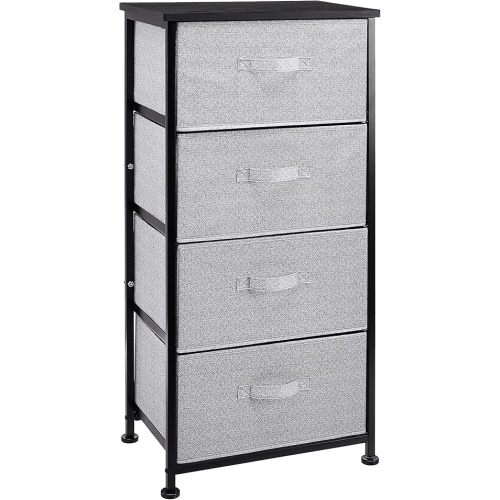 Amazon Basics Fabric 4-Drawer Storage Organizer Unit for Closet, Black