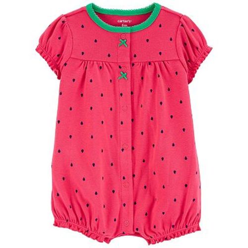 Baby Girl Carter's Strawberry Snap-Front Romper (NB)