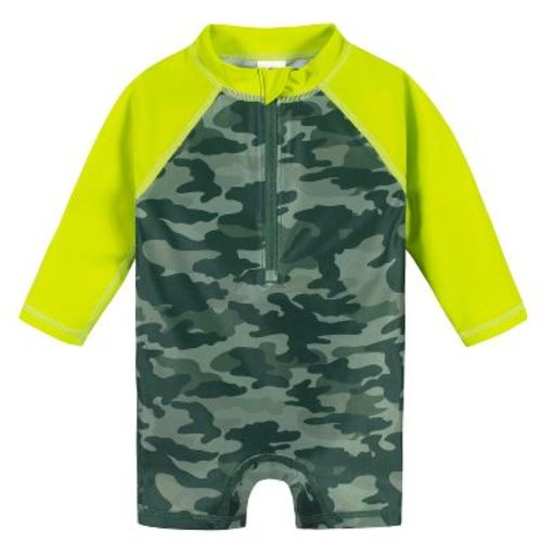 Gerber Baby Boys' Long Sleeved Rashguard One Piece Swimsuit - Camo - 6-9m
