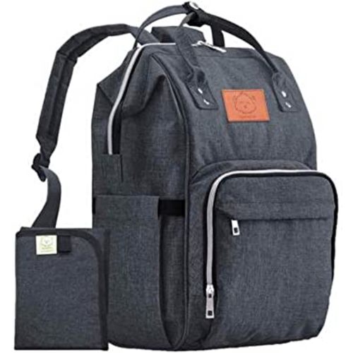 KeaBabies Diaper Bag Backpack, Waterproof Multi Function Baby Travel Bags (Mystic Gray)