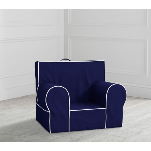 My First Anywhere Chair®, Navy with White Piping