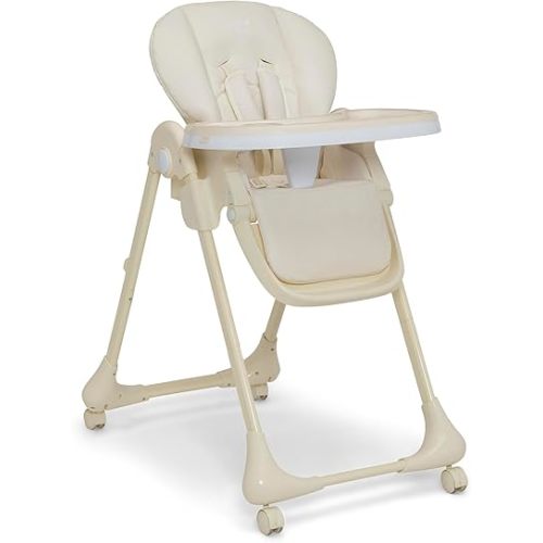 Delta Children Little Folks 2-in-1 SlimFold High Chair for Babies and Toddlers, Cream