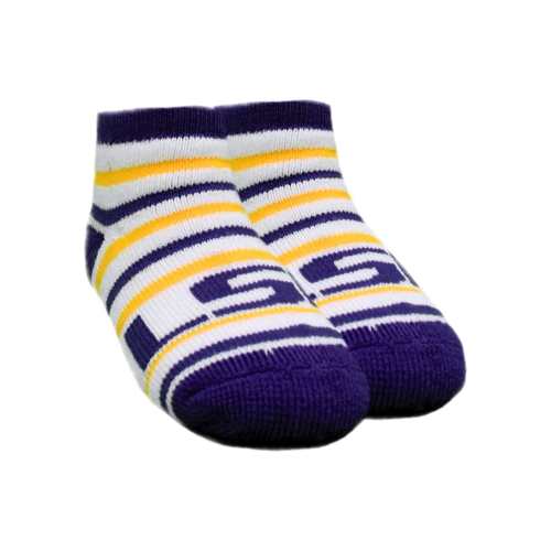 LSU Tigers Stripe Baby Quarter Socks
