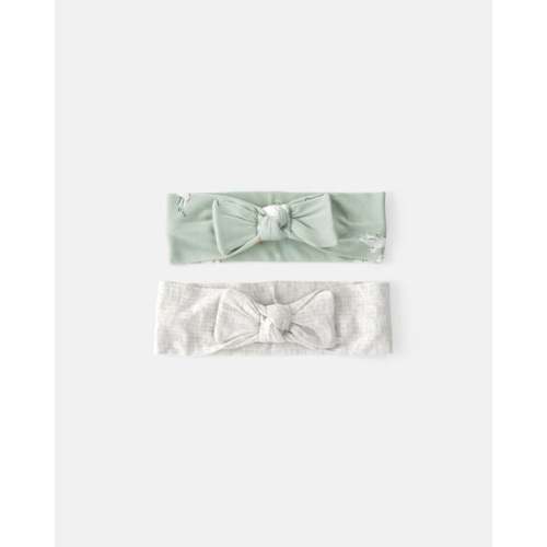 Baby Girl 2-Pack Easter Bunny PurelySoft Headwraps - Green/Ivory | Carter's