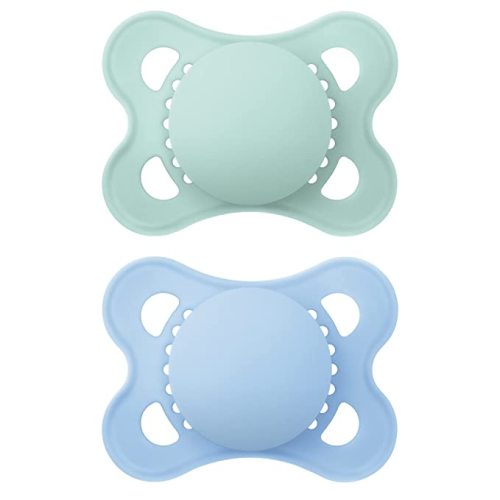MAM Original Matte Baby Pacifier, Nipple Shape Helps Promote Healthy Oral Development, Sterilizer Case, 0-6 Months (2 Count)