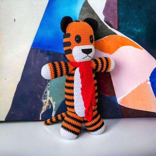 Crocheted Tiger/ Handmade Tiger/H Tiger/ 12 inches crocheted tiger/ stuffed tiger plushie/ Christmas gift Ready to ship