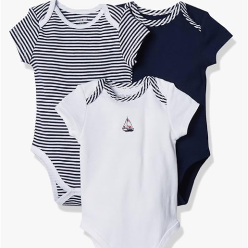 Little Me Clothes for Baby 3-Pack 100% Cotton Scratch Free Tag Bodysuits, Newborn to 9 Months
