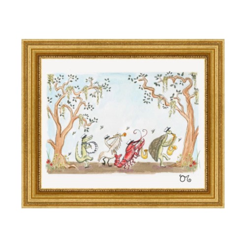 Secondline in the Swamp- Watercolor Giclée Art Print- New Orleans