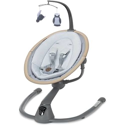 Maxi-Cosi Cassia Baby Swing Classic Slate: Smart Portable Baby Swing with Music, Indoor Baby Swing for Infants, 360 Rotation, Lightweight & Foldable Swing for Baby