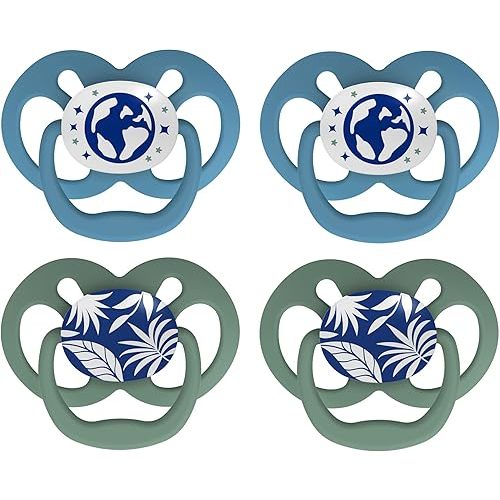 Dr. Brown's Advantage Symmetrical Pacifier with Air Flow - Blue Glow-in-The-Dark - 2-Pack - 6-18m (Pack of 2)