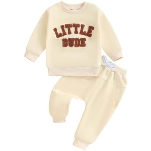Toddler Baby Boy Fall Clothes Letter Print Long Sleeve Sweatshirt Elastic Pants Cute Kids Winter Outfits