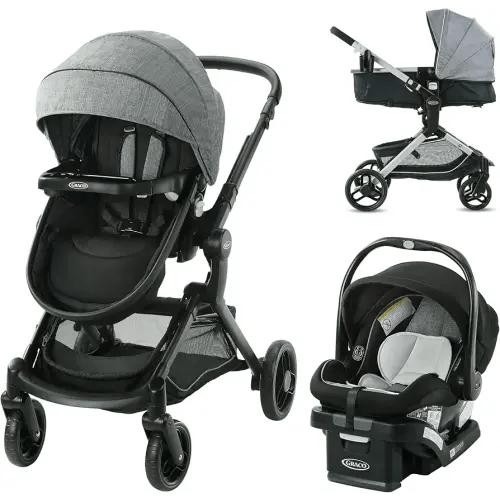 Graco Modes Nest Travel System, 3-in-1 Baby Stroller and Car Seat Combo with SnugRide SnugLock 35 Elite Infant Car Seat, Rear-Facing from 1.8-16 kg (4-35 lb), Nico