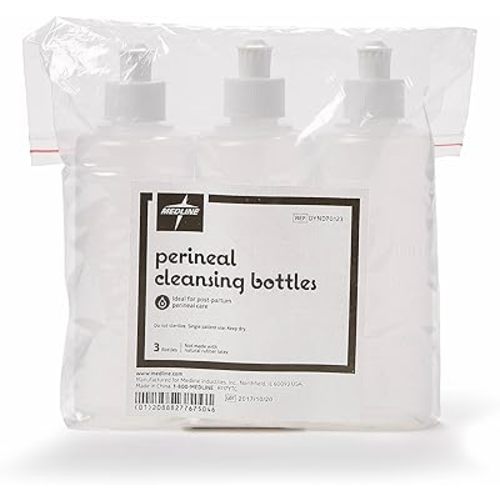 Medline Squirt Bottle, Postpartum Peri Bottle, 3 Pack, 8 Oz Perineal Irrigation Bottle, Cleansing Bottle for New Moms or Bidet Use