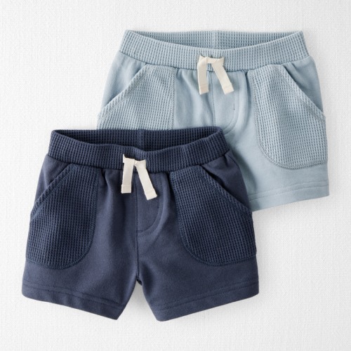 Blue, Green Baby Organic Cotton Waffle Knit Shorts | Carter’s Oshkosh Canada