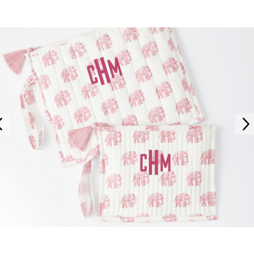 Block Print Flat Pouches, Set of 2